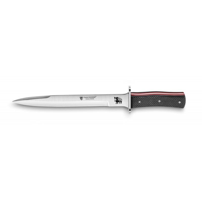 Big dagger real carbon/red handle + leather case